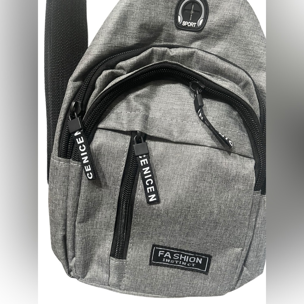 New without tags Crossbody Gray and Black Sling Backpack - Picture 6 of 9